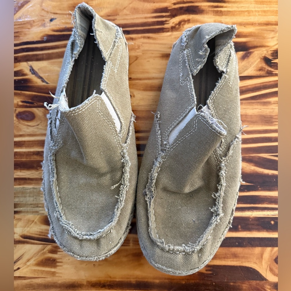 Tony Lama Gray Canvas Slip-On Shoes
